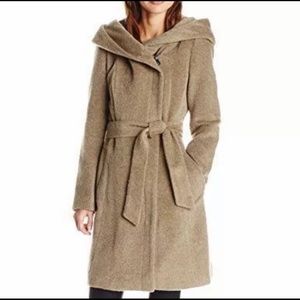 Cole Haan Suri Alpaca Wool Blend Coat w/ Hood